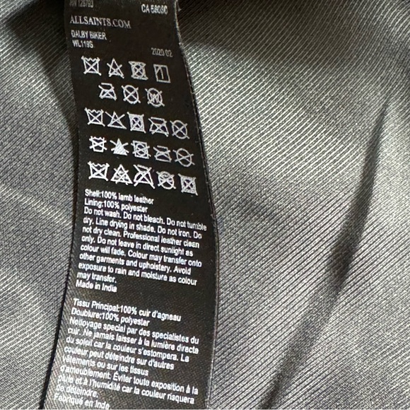 All Saints Dalby Biker Lamb Leather jacket - Picture 7 of 8